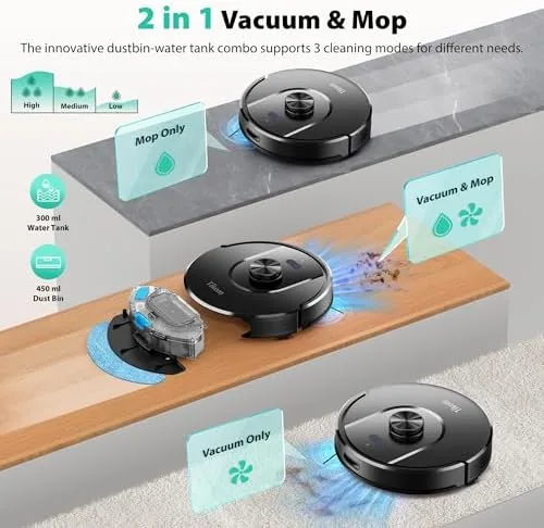 The Tikom Robot Vacuum and Mop, Robotic Vacuum Cleaner with Self-Emptying compared in context