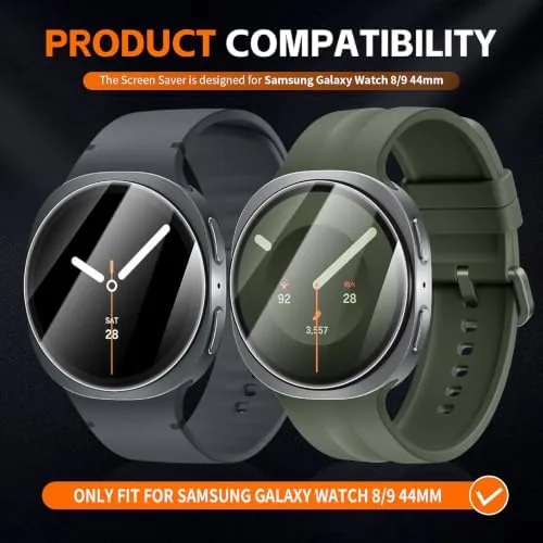 Close look at the Suoman 4-Pack for Samsung Galaxy Watch 9/8 44mm Screen Protector build quality