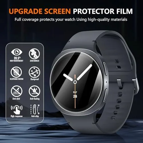 Detail shot of the Suoman 4-Pack for Samsung Galaxy Watch 9/8 44mm Screen Protector features