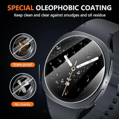 The Suoman 4-Pack for Samsung Galaxy Watch 9/8 44mm Screen Protector in real use