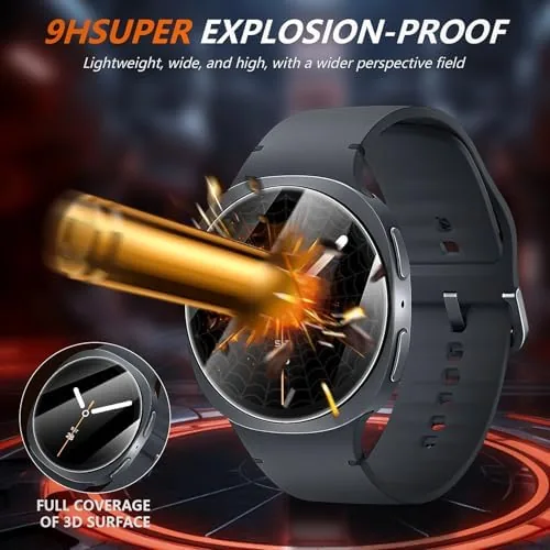 Another view of the Suoman 4-Pack for Samsung Galaxy Watch 9/8 44mm Screen Protector