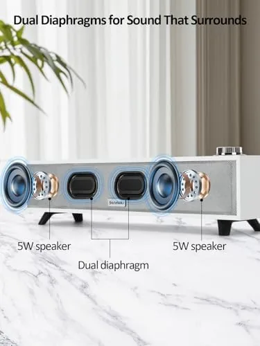 Close look at the Computer Speakers, 10W Computer Sound Bar, USB Powered PC Speakers build quality