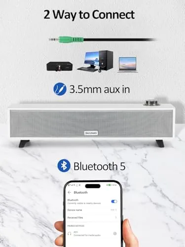 Another view of the Computer Speakers, 10W Computer Sound Bar, USB Powered PC Speakers