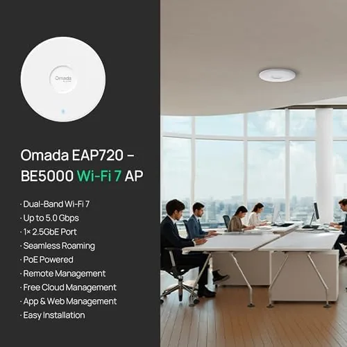 Close look at the Omada EAP720, WiFi 7 BE5000 Dual Band Wireless Access Point build quality