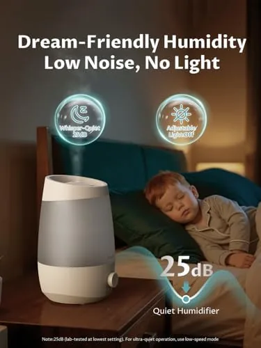 Testing the BREEZOME 2.5L Top Fill Humidifier for Bedroom 250ml/h Mist 25hrs over two weeks