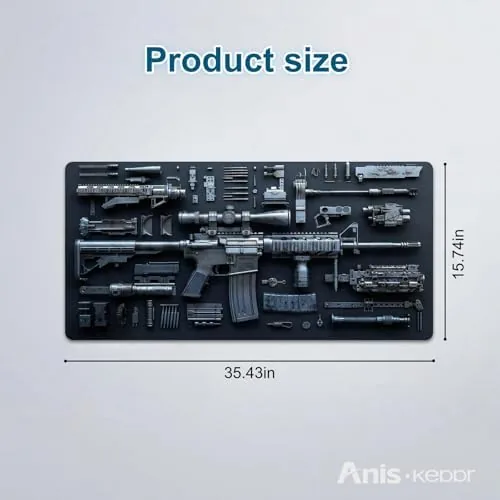 The Large Gaming Mouse Pad Military Weapon Pattern Non-Slip Desk Mat compared in context