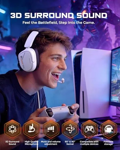 Close up of the memory foam earmuff and the padded headband of the headset