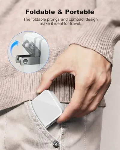 Another view of the 65W USB Wall Charger Block, 4-Port Thin GaN Flat USB