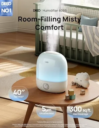 Close look at the DREO Smart Humidifiers for Bedroom Baby, 30H & 28dB for build quality