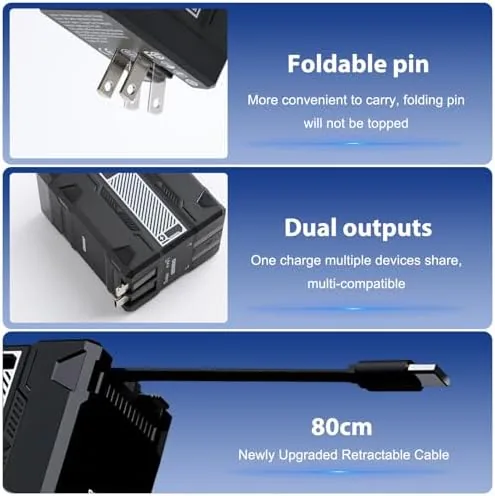 The 2 in 1 GaN Charger 120w, New Scalable Retractable 120w in real use
