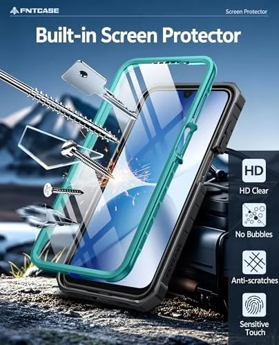 The FNTCASE for Samsung Galaxy A17-5G Phone Case with Built-in Screen in real use