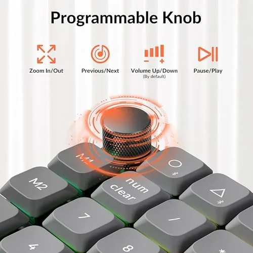 Another view of the Keychron K0 Max Wireless Low-Profile Number Pad, QMK/VIA Programmable, Hot-Swappable