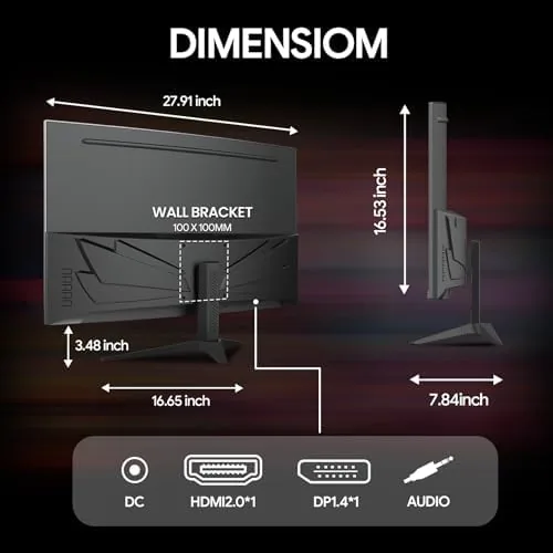 The CRUA 32" FHD 1080P 240Hz Curved Gaming Monitor, 1800R, AMD compared in context