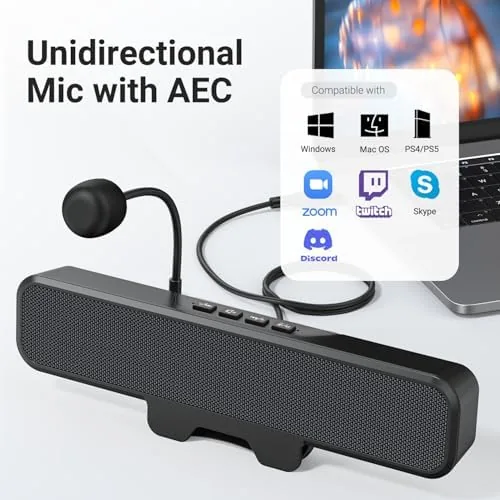 The INGA Computer Speakers with Detachable Mic, Plug and Play Desktop in real use