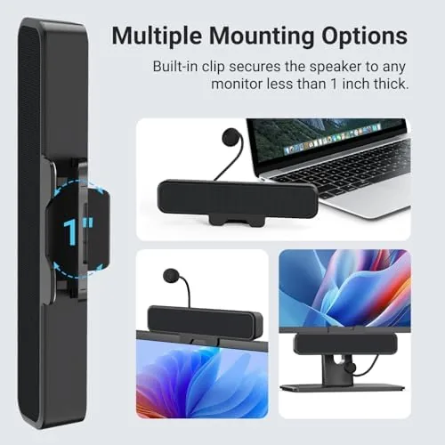 Another view of the INGA Computer Speakers with Detachable Mic, Plug and Play Desktop