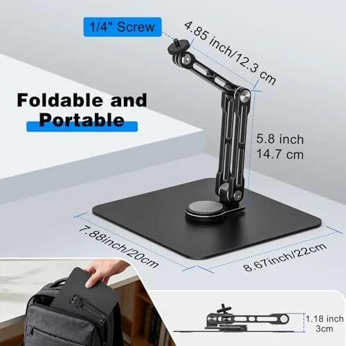 Close look at the Mic Stand Desk, 360° Rotatable Desktop Microphone Stand, Max Load build quality