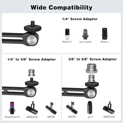 The Mic Stand Desk, 360° Rotatable Desktop Microphone Stand, Max Load compared in context