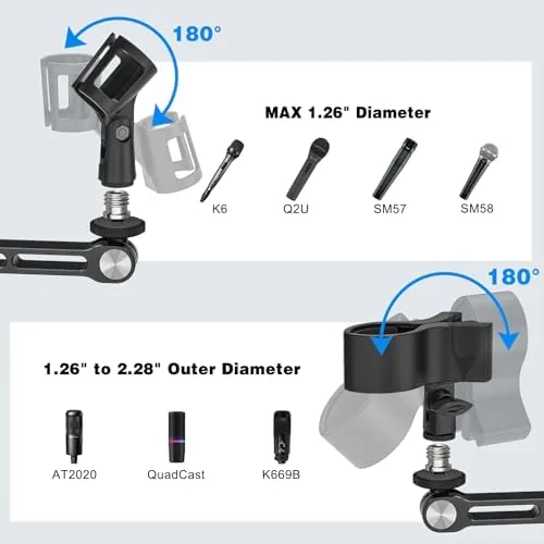 Testing the Mic Stand Desk, 360° Rotatable Desktop Microphone Stand, Max Load over two weeks