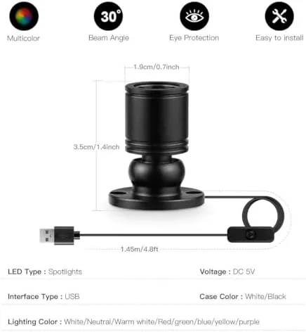 The USB Powered Mini Spotlights for Displays 2-Pack ,  5V Small in real use