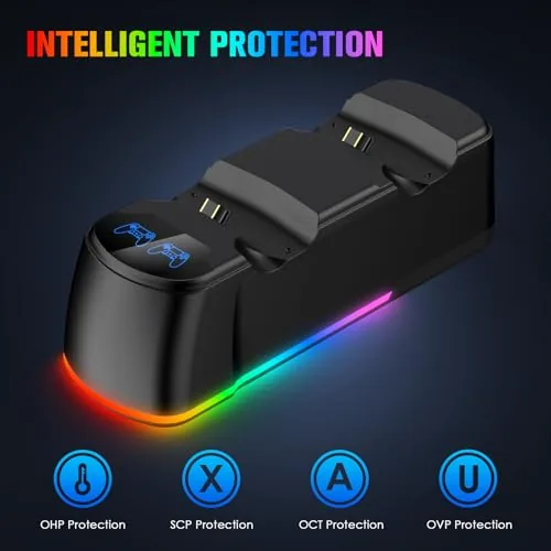 LED charging indicator lights on the dock