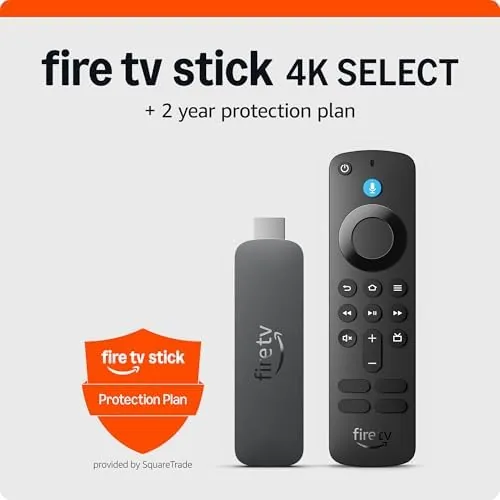 The Fire TV Stick 4K Select plugged into an HDMI port on a television