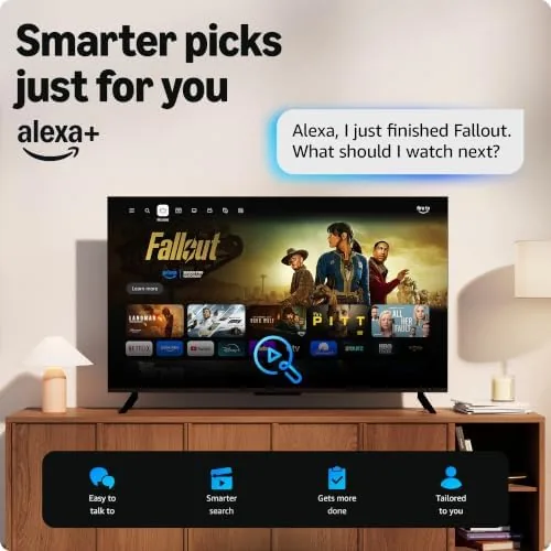 The Fire TV home screen showing streaming app icons during setup