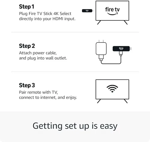 A family room with the Fire TV Stick streaming a movie on a large screen