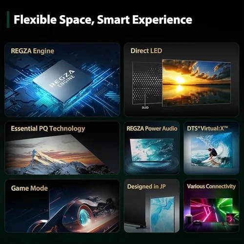 The Fire TV home screen on the TOSHIBA set showing the streaming app grid