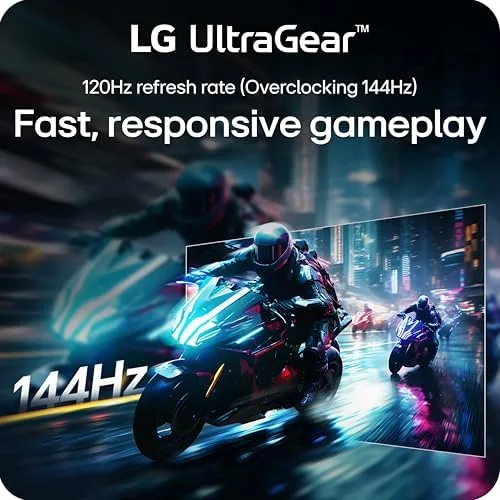 A fast paced shooter game in motion on the monitor showing crisp frame rendering