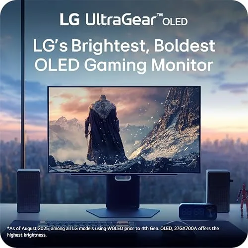A first person shooter running on the LG monitor with high frame rate counters