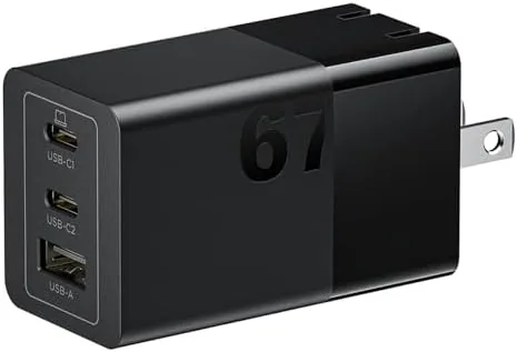 Overview of the Lenovo 67W USB-C Charger, 3-Port Multi-Device Fast Charging, Advanced GaN
