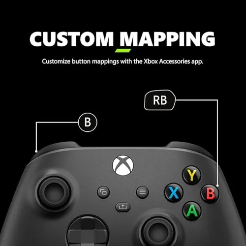 The Xbox controller Carbon Black seen at an angle showing the grips