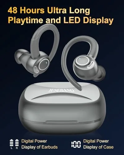 Another view of the Wireless Earbuds, Bluetooth 5.4 Headphones Sport Over Ear Buds With