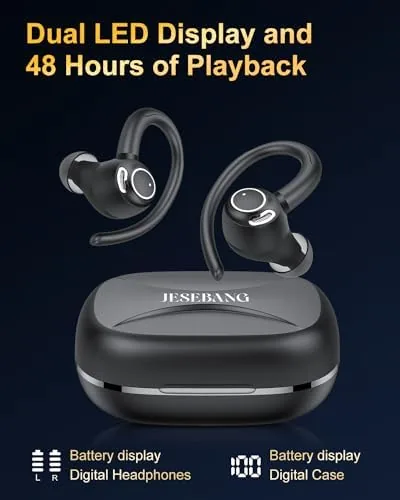 Another view of the Wireless Earbuds, Bluetooth 5.4 Headphones Sport Over Ear Buds With