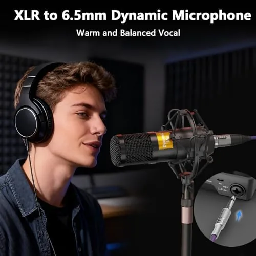 Detail shot of the Podcast Equipment Bundle for 2, Audio Mixer with 8GB Memory features