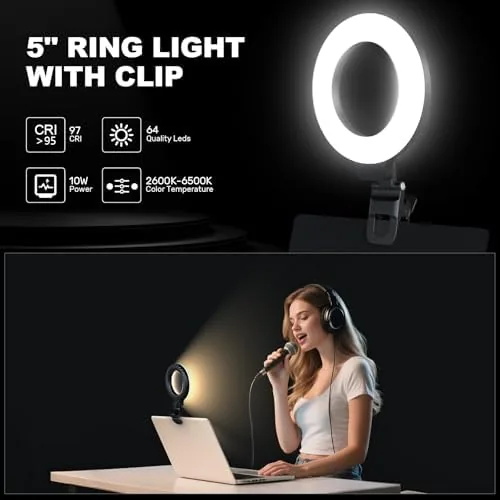 Close look at the Anautin Ring Light for Video Conference Lighting,360°Adjustable,Portable LED Video Conference build quality