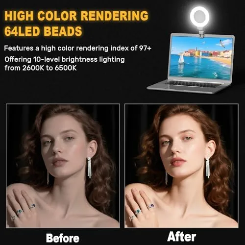 The Anautin Ring Light for Video Conference Lighting,360°Adjustable,Portable LED Video Conference in real use