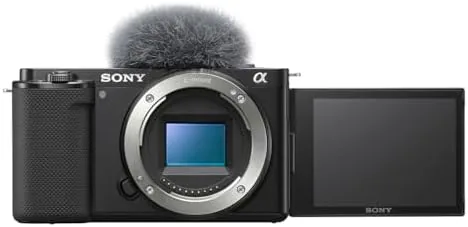 The Sony ZV-E10 compared with the Canon R50 and Nikon Z30 on a table