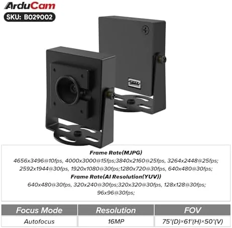 Close look at the Arducam 4K 8MP Autofocus USB Camera Module with HDR, 1080P build quality