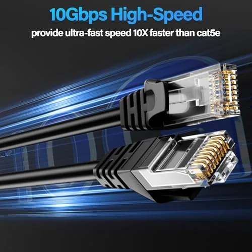 Close look at the Cat6 Ethernet Cable 10Gbps 50 ft, UTP Ethernet Cable Cat build quality