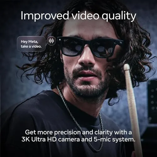The Meta Ray-Ban (Gen 2) Wayfarer Smart AI Glasses, Black, Polarized Lenses in real use