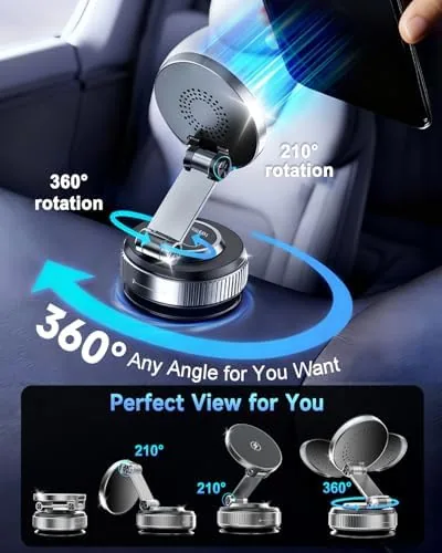 A phone on the magnetic charging pad showing the charging indicator while in a car