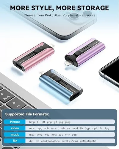 Another view of the MFi Certified Flash Drive 256GB for iPhone Thumb Drive Photo