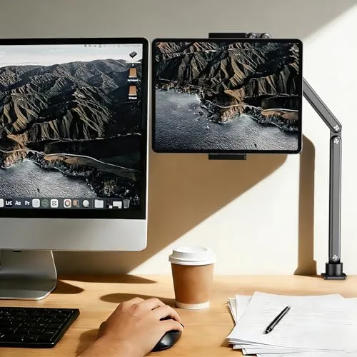 The Tablet Stand for Desk, Adjustable iPad Holder for Bed, 4.7"-15.6" in real use