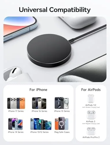 Testing the for MagSafe Charger iPhone 17 2-Pack, JSAUX 15W Magnetic Wireless over two weeks