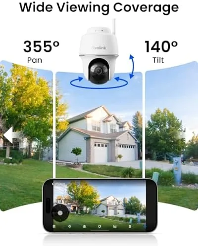Detail shot of the REOLINK 360° PT Solar Security Cameras Wireless Outdoor System 2 features