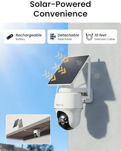 The REOLINK 360° PT Solar Security Cameras Wireless Outdoor System 2 in real use