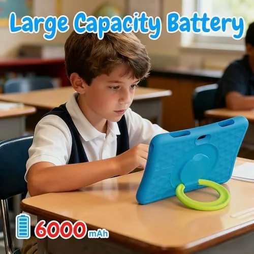 Another view of the ZZB 10 Inch Android 15 Tablet for Kids with Case
