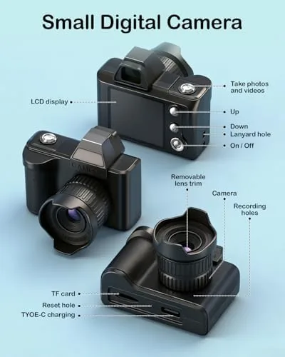 A backpack with the mini camera clipped on via the key card chain