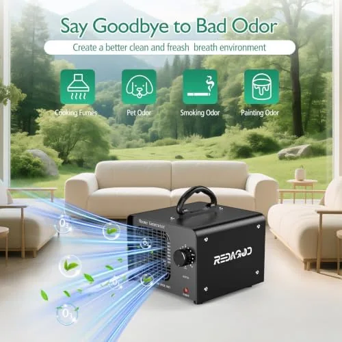 Close look at the Ozone Generator, Ozone Machine, 4000 sq ft, 120-Min Timer, Black build quality